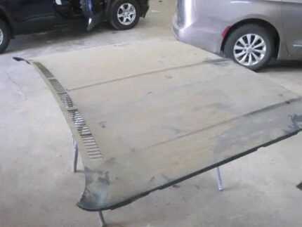 hood of a vehicle, possibly a Chevrolet or another car from the late 1960s or 1970s.