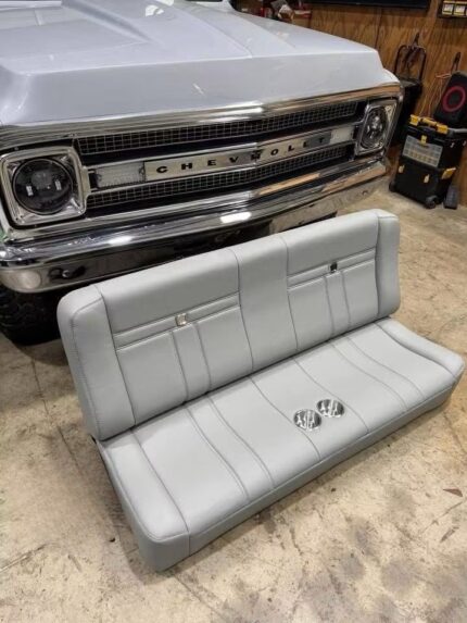 Brand new custom bench seat with built-in cup holders